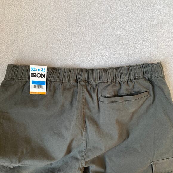 Iron Co. Cargo Pants Men XL Green Gorpcore Pull On Drawstring Leg Stretch NWT - Picture 7 of 12